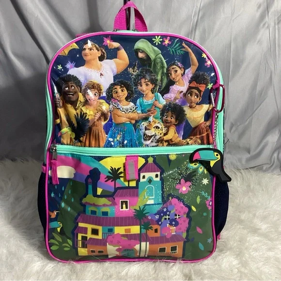 Bioworld Disney Encanto Movie Magic Backpack with Toucan Keychain Bag Charm EUC - Picture 1 of 12
